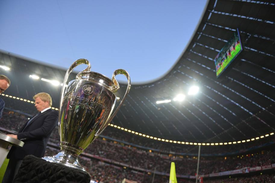 La Champions fa bella mostra di sé all&#39;Allianz Arena prima di Bayern-Real. Afp